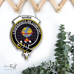 ScotsTee Shop Scottish Nairn Clan Scottish Crest Tartan Wooden Hanging Wall Art Sign