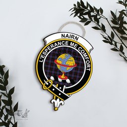 ScotsTee Shop Scottish Nairn Clan Scottish Crest Tartan Wooden Hanging Wall Art Sign