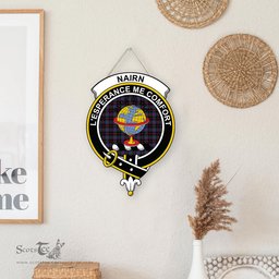 ScotsTee Shop Scottish Nairn Clan Scottish Crest Tartan Wooden Hanging Wall Art Sign