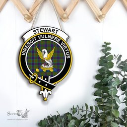 ScotsTee Shop Scottish Stewart of Appin Hunting Modern Clan Scottish Crest Tartan Wooden Hanging Wall Art Sign