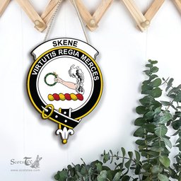 ScotsTee Shop Scottish Skene Modern Clan Scottish Crest Tartan Wooden Hanging Wall Art Sign