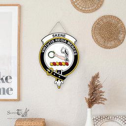 ScotsTee Shop Scottish Skene Modern Clan Scottish Crest Tartan Wooden Hanging Wall Art Sign