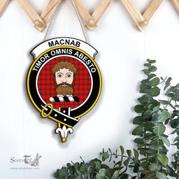 ScotsTee Shop Scottish MacNab Modern Clan Scottish Crest Tartan Wooden Hanging Wall Art Sign