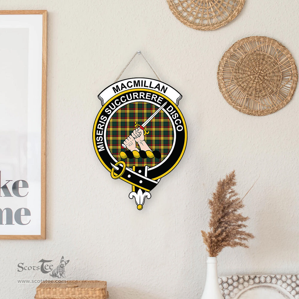 ScotsTee Shop Scottish MacMillan Old Modern Clan Scottish Crest Tartan Wooden Hanging Wall Art Sign