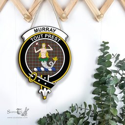 ScotsTee Shop Scottish Murray of Atholl Weathered Clan Scottish Crest Tartan Wooden Hanging Wall Art Sign