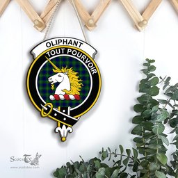 ScotsTee Shop Scottish Oliphant Modern Clan Scottish Crest Tartan Wooden Hanging Wall Art Sign