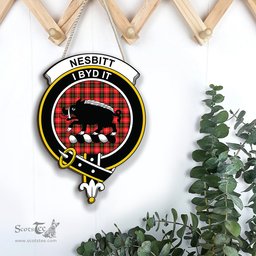 ScotsTee Shop Scottish Nesbitt Modern Clan Scottish Crest Tartan Wooden Hanging Wall Art Sign