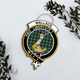 ScotsTee Shop Scottish Wallace Hunting Ancient Clan Scottish Crest Tartan Wooden Hanging Wall Art Sign