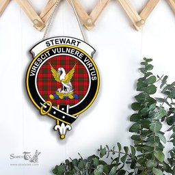 ScotsTee Shop Scottish Stewart of Appin Modern Clan Scottish Crest Tartan Wooden Hanging Wall Art Sign