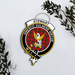 ScotsTee Shop Scottish Stewart of Appin Modern Clan Scottish Crest Tartan Wooden Hanging Wall Art Sign