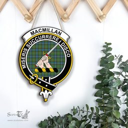 ScotsTee Shop Scottish MacMillan Hunting Ancient Clan Scottish Crest Tartan Wooden Hanging Wall Art Sign