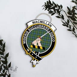 ScotsTee Shop Scottish MacMillan Hunting Ancient Clan Scottish Crest Tartan Wooden Hanging Wall Art Sign