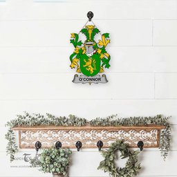 ScotsTee Shop Irish Connor or O Connor Kerry Coat of Arms Crest Ireland Wooden Hanging Wall Art Sign