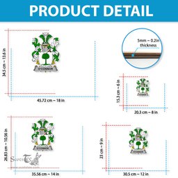 ScotsTee Shop Irish Connor or O Connor Don Coat of Arms Crest Ireland Wooden Hanging Wall Art Sign