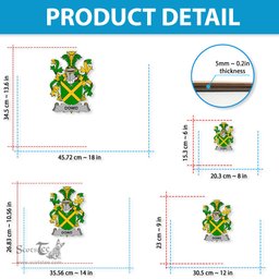 ScotsTee Shop Irish Dowd or O Dowd Coat of Arms Crest Ireland Wooden Hanging Wall Art Sign