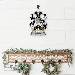 ScotsTee Shop Irish Crowley Coat of Arms Crest Ireland Wooden Hanging Wall Art Sign