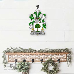 ScotsTee Shop Irish Connor or O Connor Faly Coat of Arms Crest Ireland Wooden Hanging Wall Art Sign