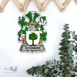 ScotsTee Shop Irish Connor or O Connor Faly Coat of Arms Crest Ireland Wooden Hanging Wall Art Sign
