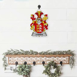 ScotsTee Shop Irish Brien or O Brien Coat of Arms Crest Ireland Wooden Hanging Wall Art Sign