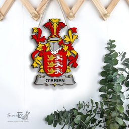 ScotsTee Shop Irish Brien or O Brien Coat of Arms Crest Ireland Wooden Hanging Wall Art Sign