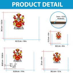 ScotsTee Shop Irish Brien or Bryan Coat of Arms Crest Ireland Wooden Hanging Wall Art Sign