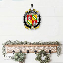 ScotsTee Shop Irish House of MACEGAN Coat of Arms Crest Ireland Wooden Hanging Wall Art Sign
