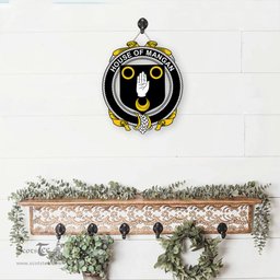 ScotsTee Shop Irish House of MANGAN Coat of Arms Crest Ireland Wooden Hanging Wall Art Sign