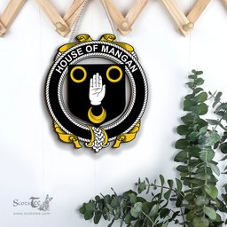 ScotsTee Shop Irish House of MANGAN Coat of Arms Crest Ireland Wooden Hanging Wall Art Sign
