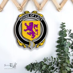ScotsTee Shop Irish House of LACY Coat of Arms Crest Ireland Wooden Hanging Wall Art Sign