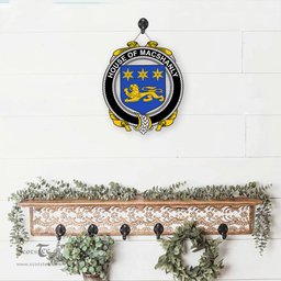 ScotsTee Shop Irish House of MACSHANLY Coat of Arms Crest Ireland Wooden Hanging Wall Art Sign