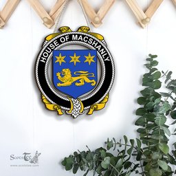 ScotsTee Shop Irish House of MACSHANLY Coat of Arms Crest Ireland Wooden Hanging Wall Art Sign
