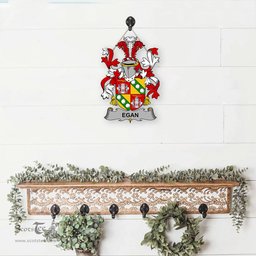 ScotsTee Shop Irish Egan or McEgan Coat of Arms Crest Ireland Wooden Hanging Wall Art Sign