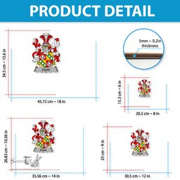 ScotsTee Shop Irish Egan or McEgan Coat of Arms Crest Ireland Wooden Hanging Wall Art Sign