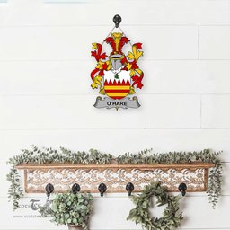 ScotsTee Shop Irish Hare or O Hare Coat of Arms Crest Ireland Wooden Hanging Wall Art Sign