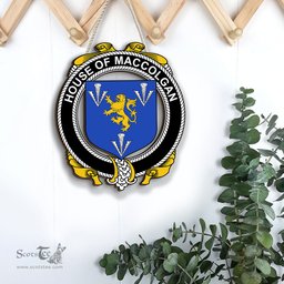 ScotsTee Shop Irish House of MACCOLGAN Coat of Arms Crest Ireland Wooden Hanging Wall Art Sign