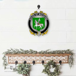 ScotsTee Shop Irish House of MACGUIRE Coat of Arms Crest Ireland Wooden Hanging Wall Art Sign