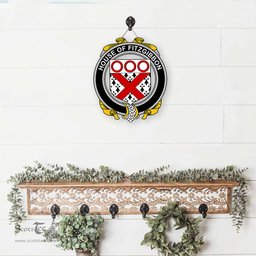 ScotsTee Shop Irish House of FITZGIBBON Coat of Arms Crest Ireland Wooden Hanging Wall Art Sign