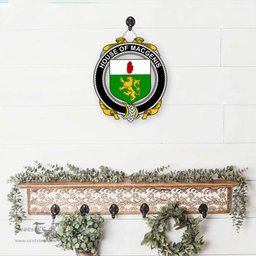 ScotsTee Shop Irish House of MACGENIS Coat of Arms Crest Ireland Wooden Hanging Wall Art Sign