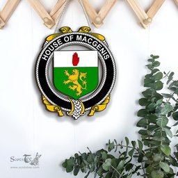 ScotsTee Shop Irish House of MACGENIS Coat of Arms Crest Ireland Wooden Hanging Wall Art Sign