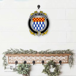 ScotsTee Shop Irish House of FLEMING Coat of Arms Crest Ireland Wooden Hanging Wall Art Sign