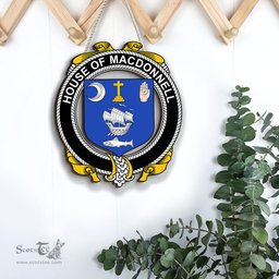 ScotsTee Shop Irish House of MACDONNELL Clare and Connacht Coat of Arms Crest Ireland Wooden Hanging Wall Art Sign