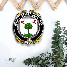 ScotsTee Shop Irish House of MACGERAGHTY Coat of Arms Crest Ireland Wooden Hanging Wall Art Sign