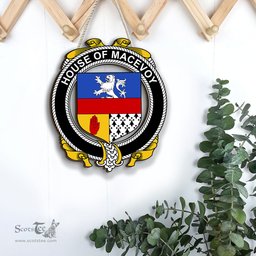 ScotsTee Shop Irish House of MACEVOY Coat of Arms Crest Ireland Wooden Hanging Wall Art Sign
