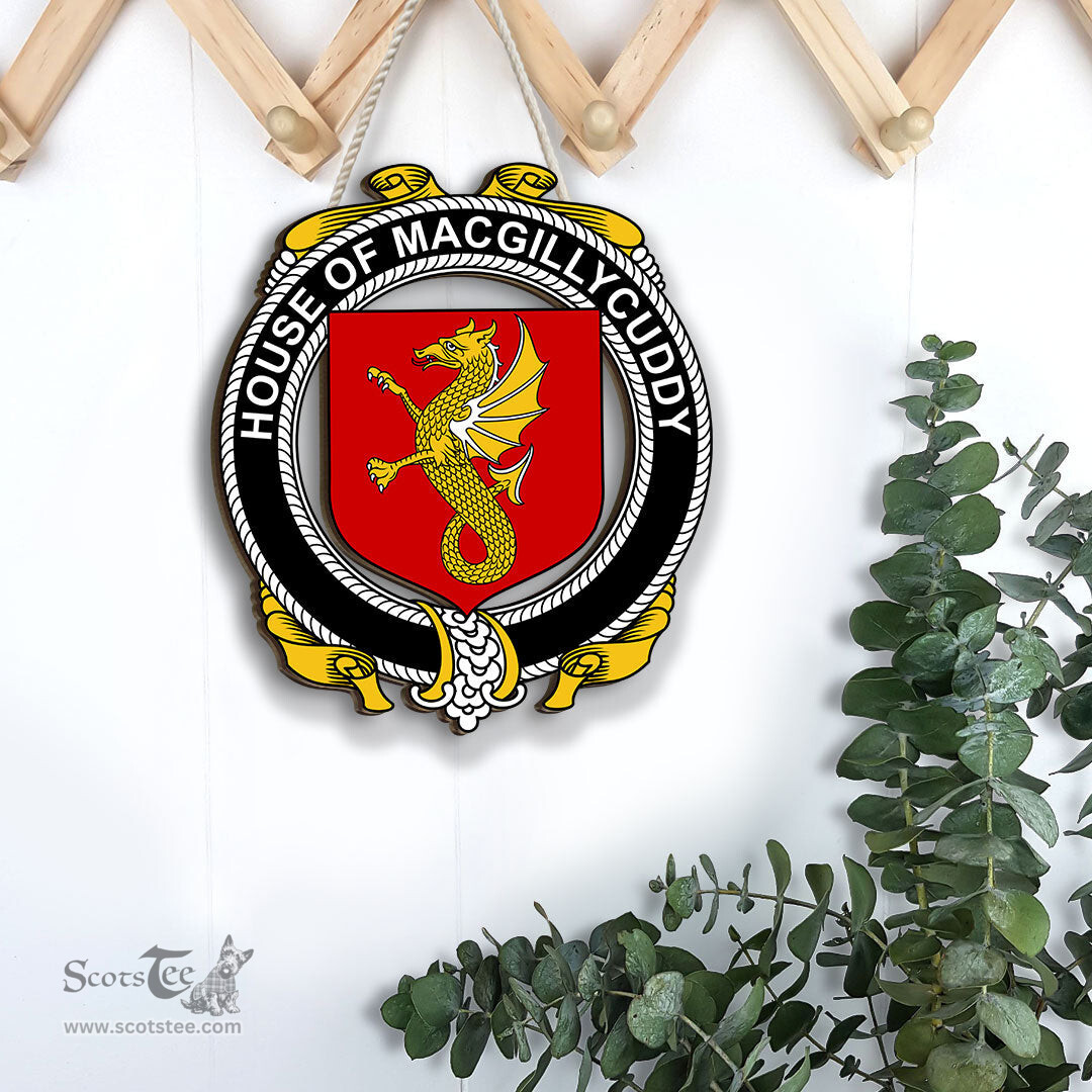 ScotsTee Shop Irish House of MACGILLYCUDDY Coat of Arms Crest Ireland Wooden Hanging Wall Art Sign