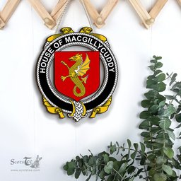 ScotsTee Shop Irish House of MACGILLYCUDDY Coat of Arms Crest Ireland Wooden Hanging Wall Art Sign