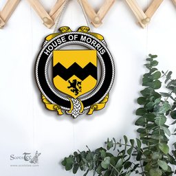ScotsTee Shop Irish House of MORRIS Coat of Arms Crest Ireland Wooden Hanging Wall Art Sign