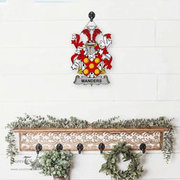 ScotsTee Shop Irish Manders Coat of Arms Crest Ireland Wooden Hanging Wall Art Sign