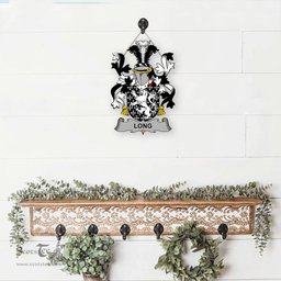 ScotsTee Shop Irish Long or Longe Coat of Arms Crest Ireland Wooden Hanging Wall Art Sign
