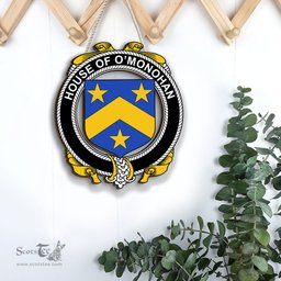 ScotsTee Shop Irish House of O MONOHAN Coat of Arms Crest Ireland Wooden Hanging Wall Art Sign