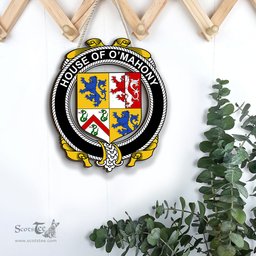 ScotsTee Shop Irish House of O MAHONY Coat of Arms Crest Ireland Wooden Hanging Wall Art Sign